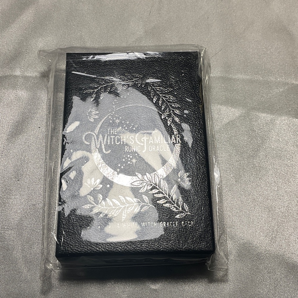 The Witch's Familiar Runic Oracle Deck - Black with Silver Foil- pocket sized